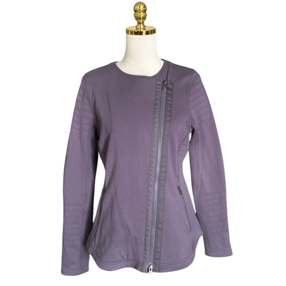 ATHLETA Women’s Outdoors Hiking Asymmetric Moto Jacket in Dusk Violet Size M - Picture 4 of 10